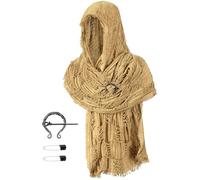 TOKYO REVENGERS Unisex Medieval Renaissance Hooded Cowl Multifunctional Scarf Shawl Cape Halloween Cosplay Costume Brooch Accessories Set(YL)