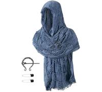 TOKYO REVENGERS Unisex Medieval Renaissance Hooded Cowl Multifunctional Scarf Shawl Cape Halloween Cosplay Costume Brooch Accessories Set(NV)