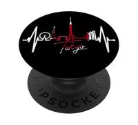 Tokyo Skyline Heartbeat Japanese Heart Japan I Love Tokyo PopSockets Adhesive PopGrip