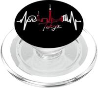 Tokyo Skyline Heartbeat Japanese Heart Japan I Love Tokyo PopSockets PopGrip for MagSafe
