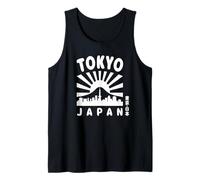 Tokyo Skyline Japan Mt Fuji Landmarks Skytree Kanji Souvenir Tank Top