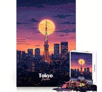Tokyo Skyline Night Jigsaw Puzzles for Teenagers 1000 Pieces Logic Sense Toy Calm Fun Smooth Edge Birthday Gift (50x75cm)