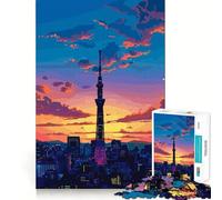 Tokyo Skytree at Sunset 1000 Piece Jigsaw Puzzle for Teenagers Reason Skill Toy Stress Free Exact Cut Lovely Present (50x75cm)