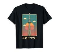 Tokyo Skytree Retro Sunset Japanese City Landmark Art Design Value Graphic T-Shirt