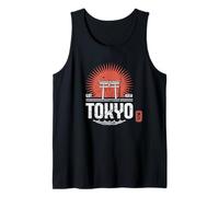 Tokyo Souvenir Tori Gate Japan Sun Japanese Kanji Hanko Tank Top