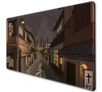 Tokyo Street at Night Kawaii Desk XXL Anime Gaming Mousepad and Keyboard Mat - 31.5''X15.7''