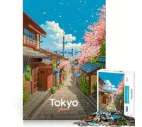 Tokyo Street with Cherry Blossoms Teenagers 1000 Piece Jigsaw Puzzle Mind Exercise Toy Group Play Precision Cut Festival Gift (50x75cm)