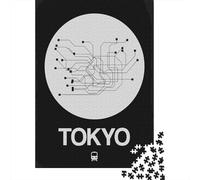 Tokyo Subway Map Poster Jigsaw Puzzle 1000 Pieces, Modern City Skyline, Matte Printed Jigsaw, Decorative Artwork for Puzzle Lovers, 52x38cm/1000pcs