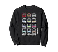 Tokyo Subway Train Lines Kanji Marunouchi Ginza Hibiya Oedo Sweatshirt