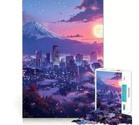 Tokyo Sunset Jigsaw Puzzles for Adults 1000 Pieces Brain Challenge Toy Quiet Fun Precise Cut Wall Art Decor (38x26cm)