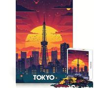Tokyo Sunset Tower Jigsaw Puzzles 1000 Pieces for Adults Reason Skill Toy Calm Relax Exact Cut Heartfelt Gift (38x26cm)