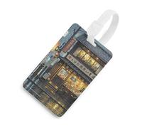 Tokyo Teahouse Luggage Tags Durable TPU Suitcase Tag with Info Card, Scratch-Resistant Bag Tags for Suitcases, Travel Bags & Backpacks, Easy to Identify, White-style, One Size, classic