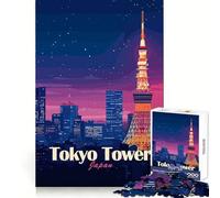 Tokyo Tower at Night Jigsaw Puzzles 1000 Piece for Adults Logic Ability Unwind Easily Secure Join (50x75cm)