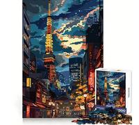 Tokyo Tower at Night Jigsaw Puzzles 1000 Pieces for Adults Think Smart Toy Indoor Play Accurate Cut Lovely Gift (38x52cm)