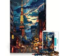 Tokyo Tower at Night Jigsaw Puzzles 1000 Pieces for Adults Think Smart Toy Indoor Play Accurate Cut Lovely Gift (38x52cm)