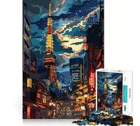 Tokyo Tower at Night Jigsaw Puzzles for Teenagers 1000 Brain Workout Toy Simple Fun Image Assembly Cherished Gift (50x75cm)