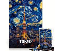 Tokyo Tower Starry Night Art Jigsaw Puzzles for Adults1000 Pieces Boost Memory Soothing Fun Premium Cut Thoughtful Gift (38x52cm)