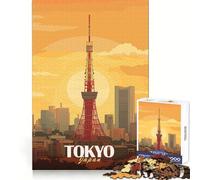 Tokyo Tower Sunset 1000 Pieces Puzzles for Teenagers Boost Recall Relaxing Fun Accurate Edge Thoughtful Gift (38x26cm)