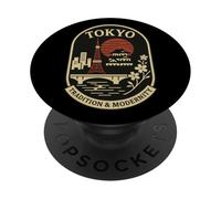 Tokyo Tradition & Modernity Retro Japan Emblem PopSockets Adhesive PopGrip