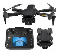 Toladrone Drone with Camera, Drones for Adults Beginners, LCD Screen Remote Control Real-time Transmission, 360° Flip, Headless Mode, Brushless Motor, Foldable Quadcopter, TD12LCD Drone
