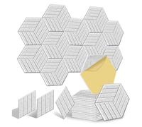 Tolaily 12 Pack Self Adhesive Acoustic Panels Soundproof Wall Panels,Sound Proof Foam Panels for Noise Absorbing Silver Gray Easy Install Easy to Use