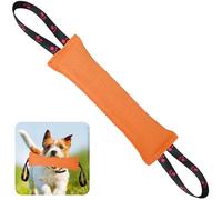 ToLanbbt Dog Tug Toy Bite Jute Pillow Pull Toy with 2 Strong Handles Perfect for Tug of War, Puppy Interactive Play, Tear Resistant Bite Training for Small Medium Large Dogs (Bright Orange-Footprint)