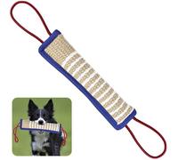 ToLanbbt Dog Tug Toy Bite Jute Pillow Pull Toy with 2 Strong Handles Perfect for Tug of War, Puppy Interactive Play, Tear Resistant Bite Training for Small Medium Large Dogs (Blue-Rhombic)