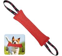 ToLanbbt Dog Tug Toy Bite Jute Pillow Pull Toy with 2 Strong Handles Perfect for Tug of War, Puppy Interactive Play, Tear Resistant Bite Training for Small Medium Large Dogs (Bright Red-Footprint)