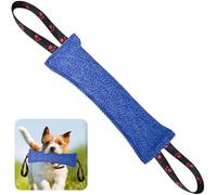 ToLanbbt Dog Tug Toy Bite Jute Pillow Pull Toy with 2 Strong Handles Perfect for Tug of War, Puppy Interactive Play, Tear Resistant Bite Training for Small Medium Large Dogs (Bright Blue-Footprint)