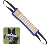 ToLanbbt Dog Tug Toy Bite Jute Pillow Pull Toy with 2 Strong Handles Perfect for Tug of War, Puppy Interactive Play, Tear Resistant Bite Training for Small Medium Large Dogs (Blue-Line)