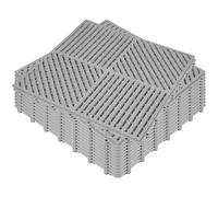 ToLanbbt Modular Interlocking Cushion 12P 11.8" x 11.8" Interlocking Rubber Floor Drain Holes Non-Slip Splicing Drainage Mats for Deck, Shower, Kitchen, Drain Pool, Sauna Bath (Gray, Diagonal)