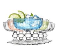 TOLASTO 6 PCS Vintage Coupe Cocktail Glasses Set, 320ml Retro Margarita Glasses, Clear Footed Cocktail Cups for Martini, Daiquiri, Ice Cream, Sundae, Party & Bar Use