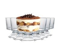 TOLASTO 6PCS Set 145ml Glass Dessert Bowls/Cups, Cute Footed Dessert Bowls for Ice Cream Trifle Fruit Pudding Snack Salad Condiment Sundae Cocktail Drinks Party