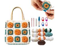 TOLASTO Crochet Kit for Beginners - DIY Crochet Tote Bag Kit with Step-by-Step Video & Printed Instructions, Yarn, Crochet Hooks & Accessories, Crochet Bag Making Kit for Adults & Kids (Crochet B)