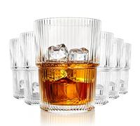 TOLASTO Set of 6 Whisky Glasses 440ML - Elegant Transparent Drinking Tumblers for Spirits, Vodka, Gin, Cocktail or Water - Heavy Base Durable Glassware Gift Set for Men - Dishwasher Safe & Stylish