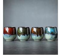 TOLATR Ceramic Kiln-Change Espresso Cups Small Espresso Coffee Cup Spirits Cups Tasting Cups Ceramic Mate Cup Set of 4 (4 colors)