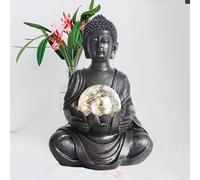 Tolatr Solar Buddha Statue Outdoor Garden Zen Decor Statues Buddha Sculpture for Home Patio, Yard, Garden or Indoor Meditation Spaces 8.9"