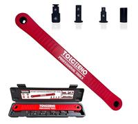 TOLCHENO Offset Extension Wrench Set, Pro Zero Offset Extension Wrench Extender Tool with 1/4", 3/8", 1/2" Square Drive Adapters - Universal Extension Wrenches for Tight Spaces (Red)