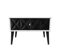 Welcome Furniture Ready Assembled Pixel 1 Drawer Wide Side Table In Deep Black & White