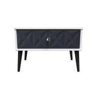 Welcome Furniture Ready Assembled Pixel 1 Drawer Wide Side Table In Indigo Matt & White