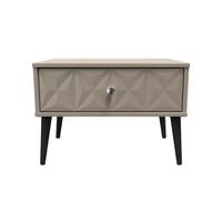 Welcome Furniture Ready Assembled Pixel 1 Drawer Wide Side Table In Mushroom