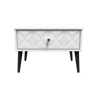 Welcome Furniture Ready Assembled Pixel 1 Drawer Wide Side Table In White Matt