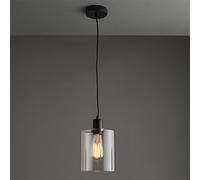 toledo clear glass shade pendant light in matt black
