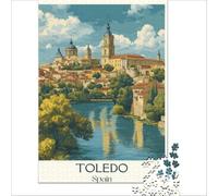Toledo Medieval City 1000 Piece Jigsaw Puzzle | a fun way to enjoy a quiet evening in a new home before unpacking all the moving boxes arrive to enjoy at home50x75cm