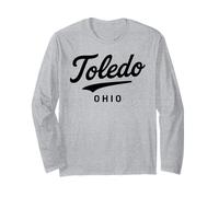 Toledo Ohio City Retro State River Architecture 419 567 Area Long Sleeve T-Shirt
