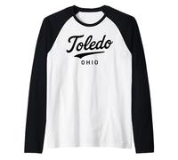 Toledo Ohio City Retro State River Architecture 419 567 Area Raglan Baseball Tee
