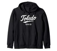 Toledo Ohio City Retro State River Architecture 419 567 Area Zip Hoodie