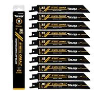 TOLESA 10 Pack Reciprocating Saw Blades 150 mm 14TPI Heavy Metal Cutting for Pipe, Sheet, Rebar, Bi-Metal Sabre Saw Accessories