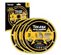 TOLESA Diamond Metal Cutting Discs 76 x 9.5mm, Cut Off Wheel with 5000+ Cuts on Rebar, Steel, Iron and INOX, 3 PCS