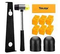 TOLESA Laminate Flooring Tools, Vinyl Installation Set including Striking Part, Laminate Parquet Hammer, Foam Knee Pads, Pull Bar, 30 Installation Wedges, Laminate Parquet Laminate Floor Tools.